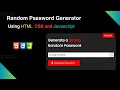 Random Password Generator Using HTML CSS & JavaScript | Password Generator in JavaScript