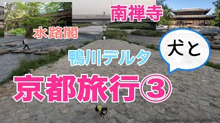 京都旅行犬連れ③ 南禅寺、水路閣、吹上インクライン、鴨川デルタ