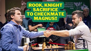 Rook and Knight Sacrifice to Checkmate MAGNUS | FIDE World Blitz Championship 2024 Finals | Game 4