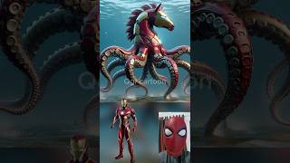 superheroes but horse octopus 😱Marvel\u0026DC-All Characters#marvel #avengers#shorts#robot#spiderman