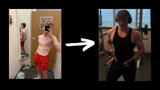 2 Year Body Transformation Skinny To Muscular (16-18) *60 LBS GAINED*