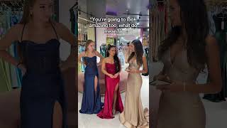 Would your friends do this for you? #promdress #prom #promdressshopping #dress #promdressideas