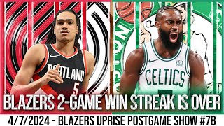 Portland Trail Blazers vs Boston Celtics Recap and Highlights | Blazers Uprise Postgame Show