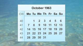 October 1963 Calendar