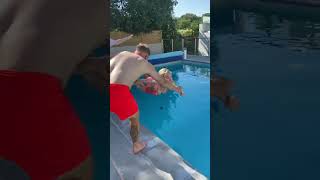 everything always ends up in the pool! 😂 (pranks) #shorts