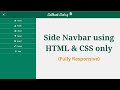 Responsive Navbar using HTML and CSS only | Sidebar | Easy Tutorial