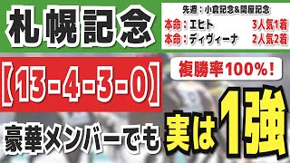 札幌記念2023【13-4-3-0】ジャックドールを捕まえる豪脚持ちの「本命馬」発表！先週 本命馬3人気エヒト1着！