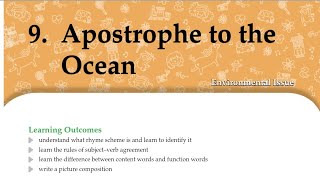 Apostrophe To The Ocean Poem By George Gordon In Hindi Explanation Of Class 8 Ace With Aster English