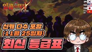 최신 등급표(11월25일) 신규영웅 다수 포함 [일곱개의대죄] [구스마일]