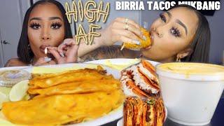 HIGH BIRRIA MUKBANG Q\u0026A: QUESO TACOS \u0026 CONSUME