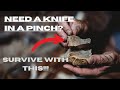 EASY Primitive Stone Knife | #survival #bushcraft #flintknapping #survivalskills #stoneage #diy