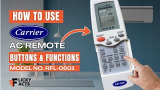 How to Use: Carrier AC Remote Buttons & Functions | Heat Pump Remote Guide | Model No. RFL-0601