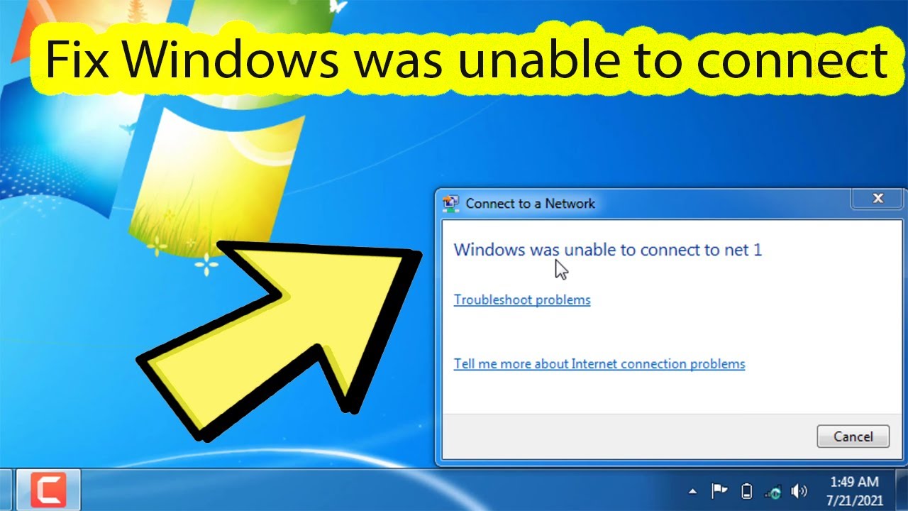 Windows Was Unable To Connect Wifi Windows 7 Laptop And Desktop - YouTube