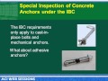 Building Code Requirements for Inspection of Adhesive Anchors in Concrete