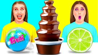 Chocolate Fountain Fondue Challenge | Kitchen Hacks and Recipes by BaRaFun Challenge