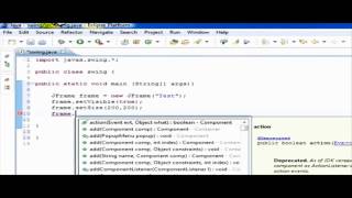 Create JFrame, JPanel ,button by SWING GUI in Java without any visual editor