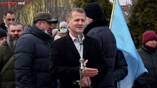 Примар м.Комрат Сергей Анастасов выступил на митинге в Комрате