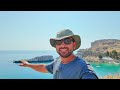 lindos rhodes rodos greece beach old town walking tour 4k vlog 2024