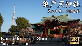 【4K】梅の花咲く東京都・亀戸天神社 (Kameido Tenjin Shrine | Shinto Shrine in Tokyo, Japan)