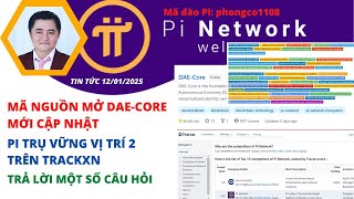 Pi Network| Mã Nguồn Mở Dae Core Mới Cập Nhật| Pi Trụ Vững Vị Trí 2 Trên Trackxn