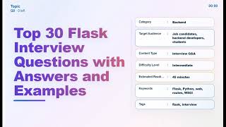 Top 30 Flask Interview Questions — Answers & Real Examples | Echo With Coffee