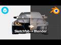 How to Export 3D Models from Sketchfab to Blender (4.0_5.1)