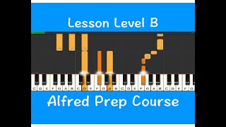 Alfred Prep Course Lesson Level B, P23, Learn Piano, Sheet Music, Piano Lessons, Virtual Lesson