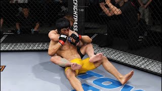 UFC Bruce Lee vs. Mike Pyle Fight against the strong who are trained in Taekwondo.