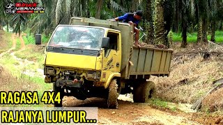 Langsir sawit 4x4 truk sawit offroad di jalan lumpur //mud bogging