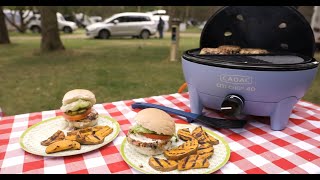 Eat Local Spicy black bean burgers with smoked sweet potato wedges