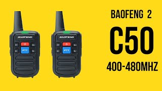 Baofeng C50 2PCS PROFESSIONAL Walkie Talkie 400-480MHz Frequency Range 99 Channel USB Rechargeable