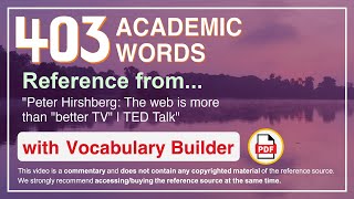 403 Academic Words Ref from "Peter Hirshberg: The web is more than "better TV" | TED Talk"