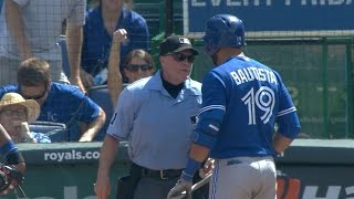 Bautista tossed for arguing balls and strikes