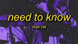 Doja Cat - Need To Know (Lyrics) | you're exciting doja cat