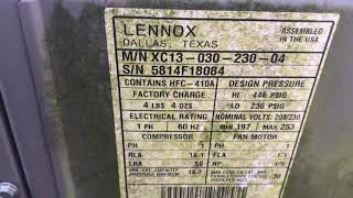 2014 Lennox elite XC13 air conditioner