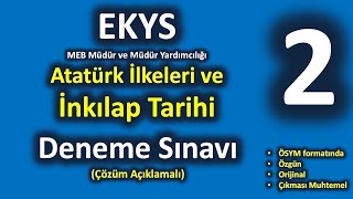 2025 EKYS Atatürk İlkeleri ve İnkılap Tarihi Deneme Sınavı - 2 (8 Soru Çözüm Açıklamalı)