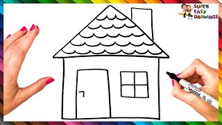 How To Draw A House Step By Step 🏠 House Drawing Easy