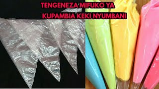 JINSI YA KUTENGENEZA MIFUKO YA KUPAMBIA KEKI NYUMBANI//DIY PIPPING BAGS