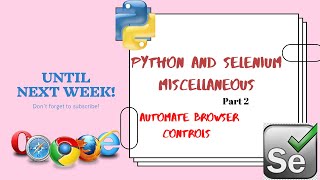 Python And Selenium Miscellaneous | Part 2