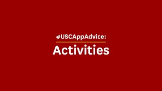 #USCAppAdvice: Activities