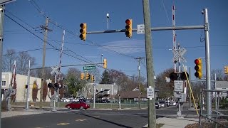 NJ Transit train crosses newly upgraded Irvington Street