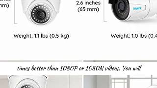 Reolink 8CH HD 5MP PoE NVR Security Camera System w 4x 1920P Outdoor Indoor Bullet Dome#