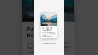 3D Hover Card Using Only HTML & CSS (No JavaScript!)