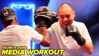 Zhilei Zhang shows off CRUSHING HEAVYWEIGHT POWER ahead of Deontay Wilder fight
