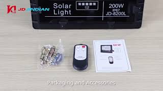 JD Jindian Solar Flood Light รุ่น JD 8200L(200W) ไฟโชล่า เชลล์ รุ่น JD 8200L(200W)