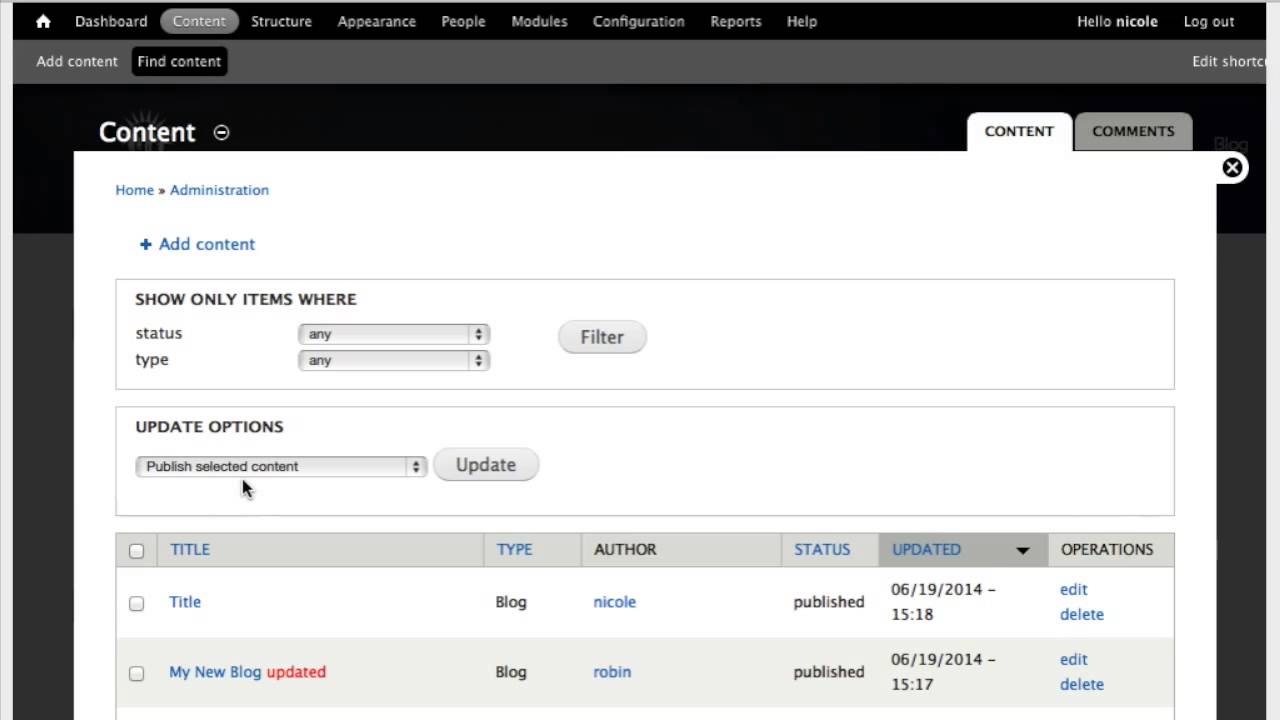 Drupal 7 Tutorial How To Edit A Page Youtube