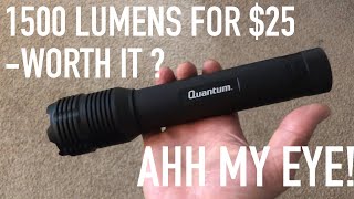 Review of the Quantum 1500 Lumen LED Flashlight from harbor freight|#Quantum|MY best flashlight