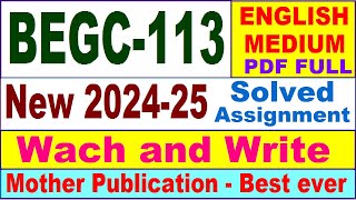 BEGC 113 solved assignment 2024-25 in English || begc 113 solved assignment 2025 || begc113 2024-25