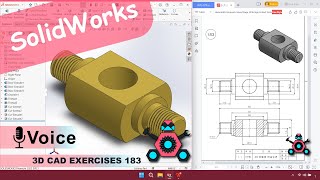 SolidWorks | 3D CAD EXERCISES 183 | StudyCadCam | Solution Tutorial |
