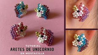 Hermosos aretes de unicornio 🦄 en mostacilla / chaquira / Miyuki PASO A PASO 🦄